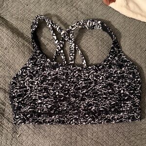 Lululemon Athletica Black and White Patterned Sports Bra